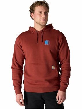 Carhartt Men’s Rust Red Hooded Sweatshirt Hoodie